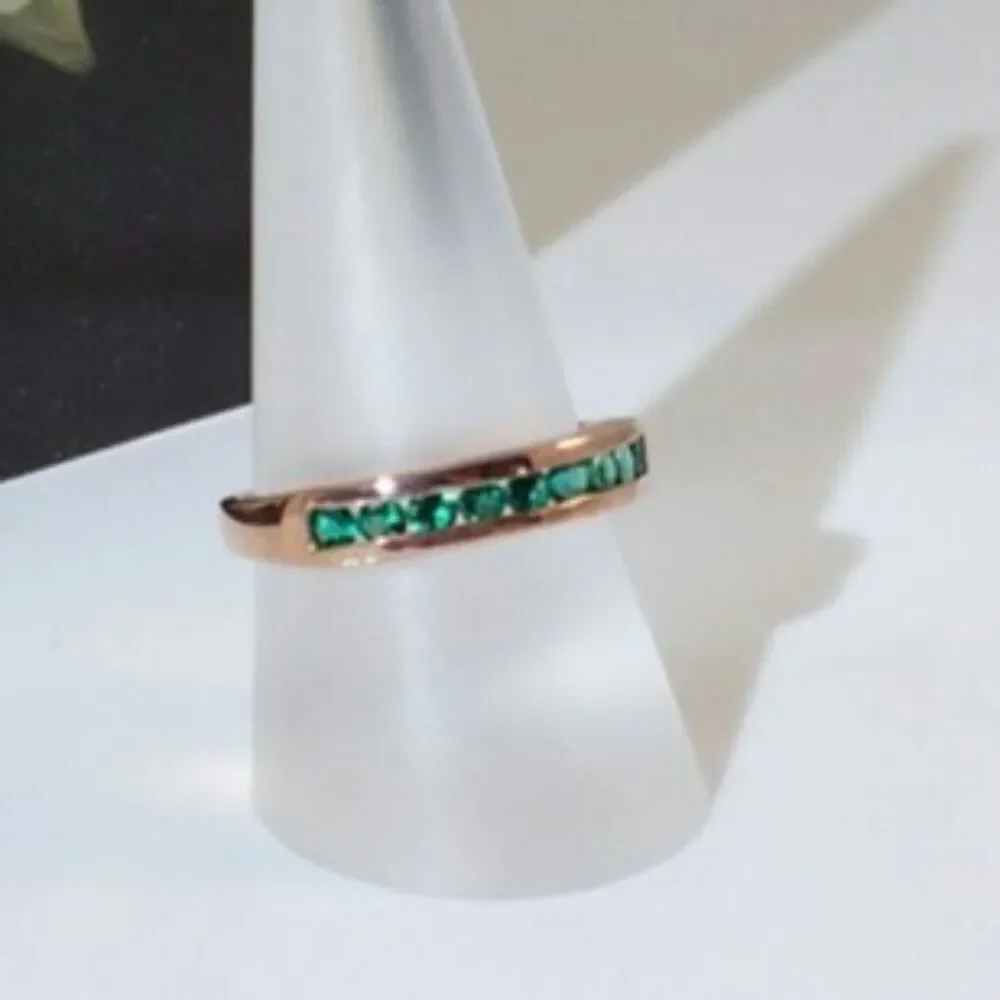 Emerald Ring in Rose Gold Size 6-1/4